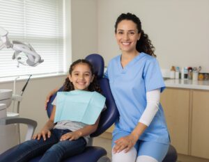 Dentist with child patient