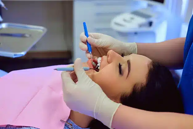 Professional dental hygiene cleaning